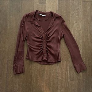 Zara satin button up top
